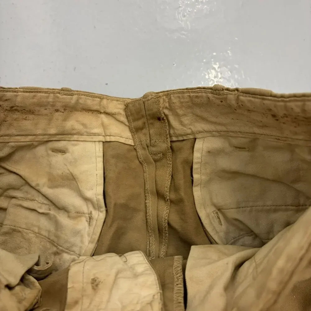 Vintage WW2 Tan Military Canvas Sanforized Chinos 29x30